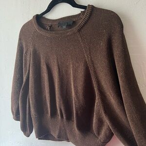 Zara Chocolate Brown Crew Neck Sweater